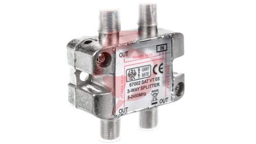 Rozdzielacz sygnału SAT splitter 1x F / 3x F 5-2400MHz 67002