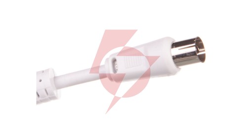 Przewód antenowy IEC 2,5m biały 50724