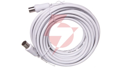 Przewód antenowy IEC 7,5m biały 11513