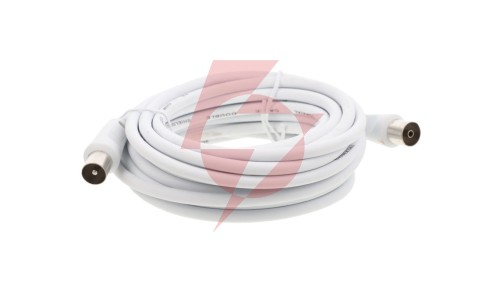 Przewód antenowy IEC 5m biały 11512