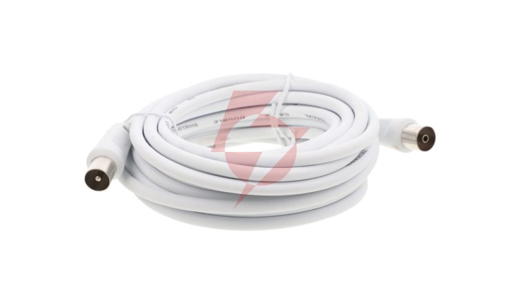Przewód antenowy IEC 5m biały 11512