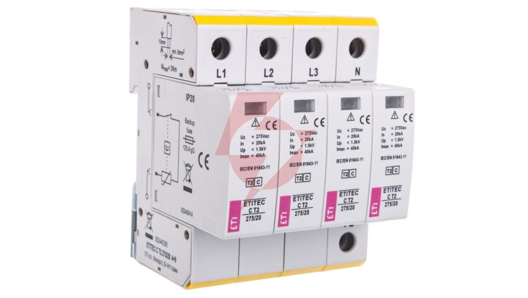 Ogranicznik przepięć typ T2 (C) ETITEC C T2 275/20 4+0 do instalacji mieszkaniowych TN-S 002440395