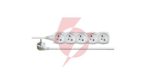 Przedłużacz 5-gniazd z/u 10m /H05VV-F 3G1/ biały P0510
