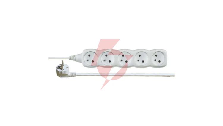 Przedłużacz 5-gniazd z/u 10m /H05VV-F 3G1/ biały P0510