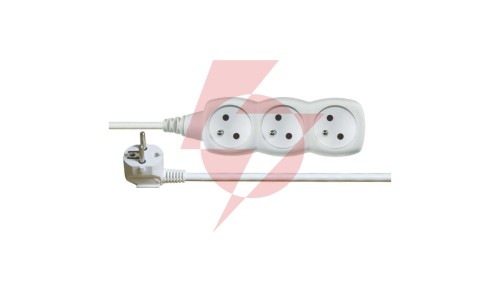 Przedłużacz 3-gniazda z/u 10m /H05VV-F 3G1/ biały P0310