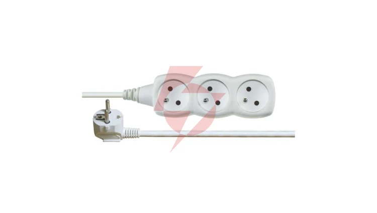 Przedłużacz 3-gniazda z/u 10m /H05VV-F 3G1/ biały P0310