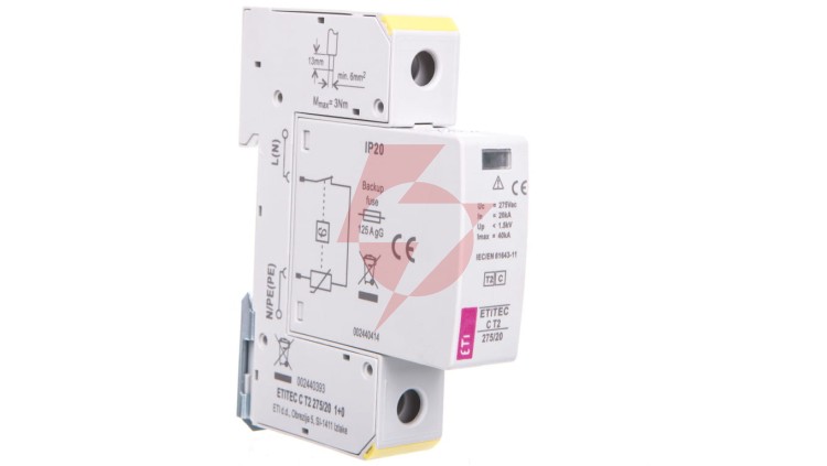 Ogranicznik przepięć typ T2 (C) ETITEC C T2 275/20 1+0 do instalacji mieszkaniowych 002440393