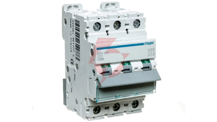 Wyłącznik nadprądowy 3P D 20A 10kA AC NDN320