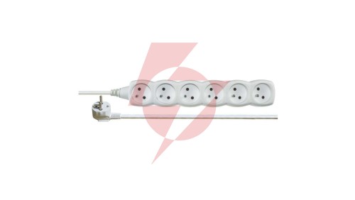 Przedłużacz 6-gniazd z/u 3m /H05VV-F 3G1/ biały P0613