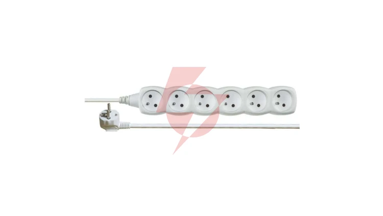 Przedłużacz 6-gniazd z/u 3m /H05VV-F 3G1/ biały P0613