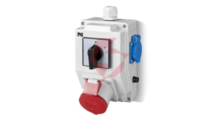 RS-Z rozdzielnica siłowa wyłącznik L-0-P 3P+N+Z 32A, 2x2P+Z 230V szary 6276-20
