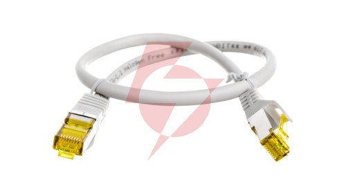 Kabel krosowy patchcord S/FTP (PiMF) kat.6A LSZH szary 0,5m 91576