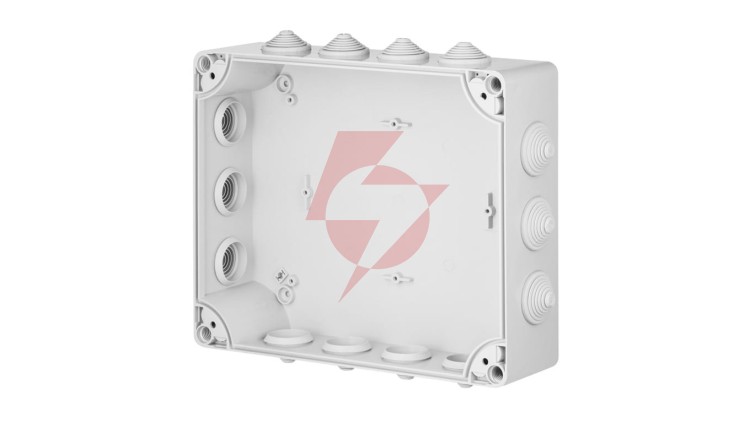 INDUSTRIAL Puszka hermetyczna n/t 342x282x115mm IP55 z 14 dławicami szara 2723-02