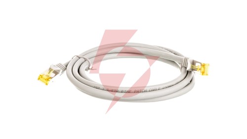 Kabel krosowy patchcord S/FTP (PiMF) kat.6A LSZH szary 2m 91603