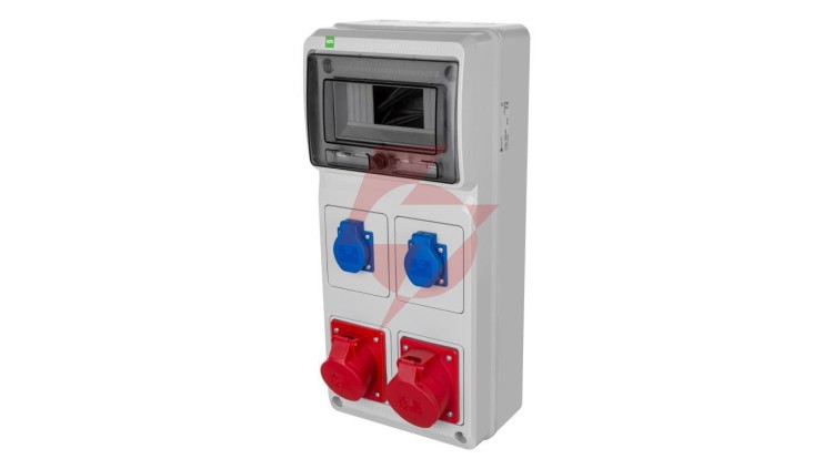 Rozdzielnica budowlana RS-8 8-mod. 2x2P+Z, 16A/5P, 32A/5P, IP44 bez zabezpieczeń 6243-00