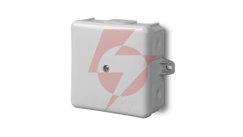 Puszka hermetyczna n/t 86x86x39mm z zaciskiem 5x2,5mm z uszami montaż. IP55 szary 0226-41