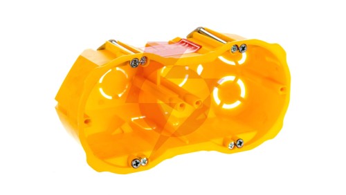 Puszka podtynkowa PK-2x60 głęboka karton-gips bezhalogenowa samogasnąca żółta 0286-00N