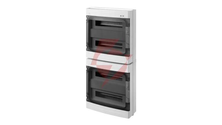 Rozdzielnica modułowa hermetyczna 4x18 natynkowa EP-LUX PLUS RN 4/72 (obudowy łączone 2x2x36mod) (N+PE) IP65 szara 1964-01