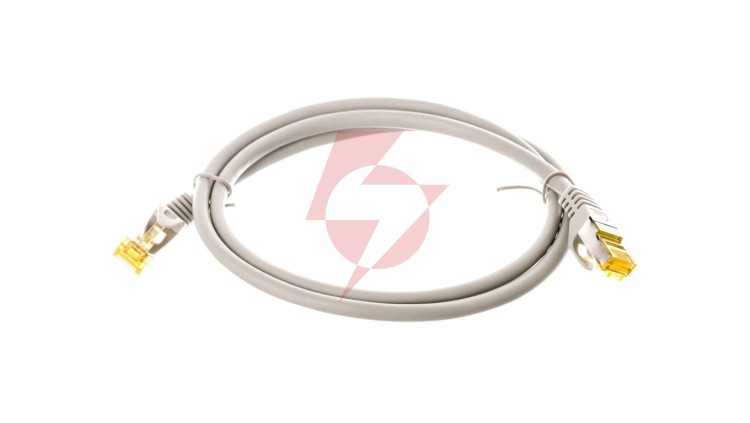 Kabel krosowy patchcord S/FTP (PiMF) kat.6A LSZH szary 1m 91585