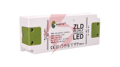 Zasilacz LED 24V DC 80W ZLD 80-24LF 3,3A 19724-9012