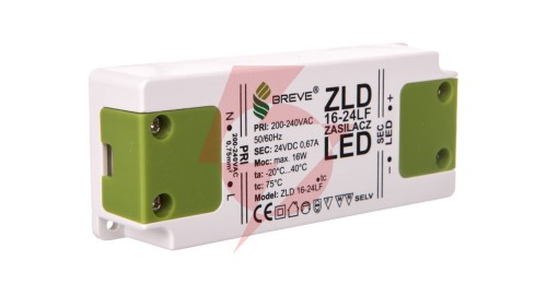 Zasilacz LED 24V DC 16W ZLD 16-24LF 0,66A 19724-9017