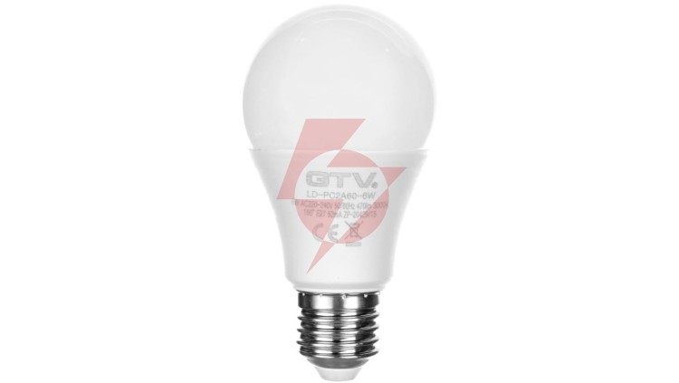 Żarówka LED E27 A60 6W 470lm ciepła biała AC230V 160st. LD-PC2A60-6W