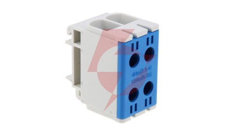 Blok rozdzielczy-odgałęźny 2x1-biegun AL/CU 2,5-50mm2 niebieski montaż płaski i na szynę TH WLZ35/2x50/n 48.250