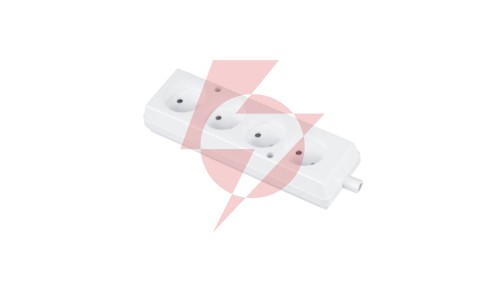 Gniazdo przenośne czterokrotne 16A 2P 250V białe GN-460
