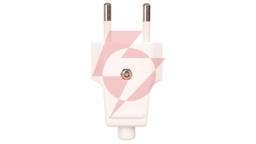 Wtyczka płaska 10A b/u 250V biała WT-1001 (ZN-11 2,5A)