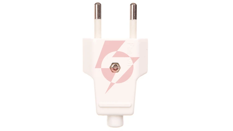 Wtyczka płaska 10A b/u 250V biała WT-1001 (ZN-11 2,5A)