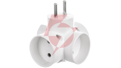 Rozgałeźnik wtyczkowy 3x2P +1xEuro biały R-43