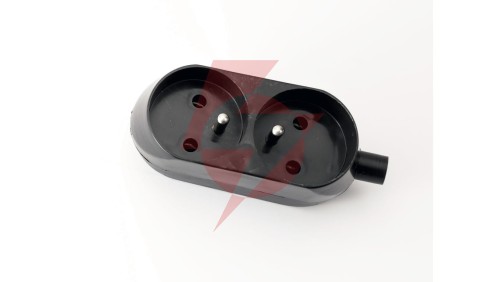 Gniazdo przenośne dwukrotne 16A 2P+Z 250V czarne GN-270