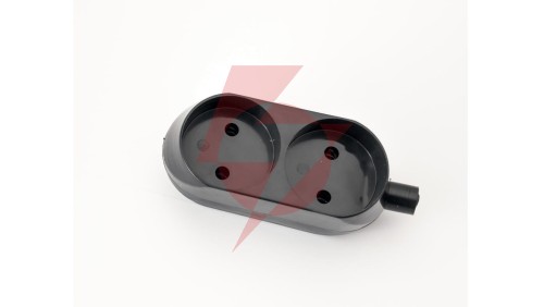 Gniazdo przenośne dwukrotne 16A 2P 250V czarne GN-260