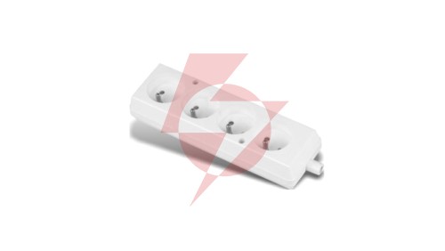 Gniazdo przenośne czterokrotne 16A 2P+Z 250V białe GN-470