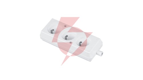 Gniazdo przenośne trzykrotne 16A 2P+Z 250V białe GN-370