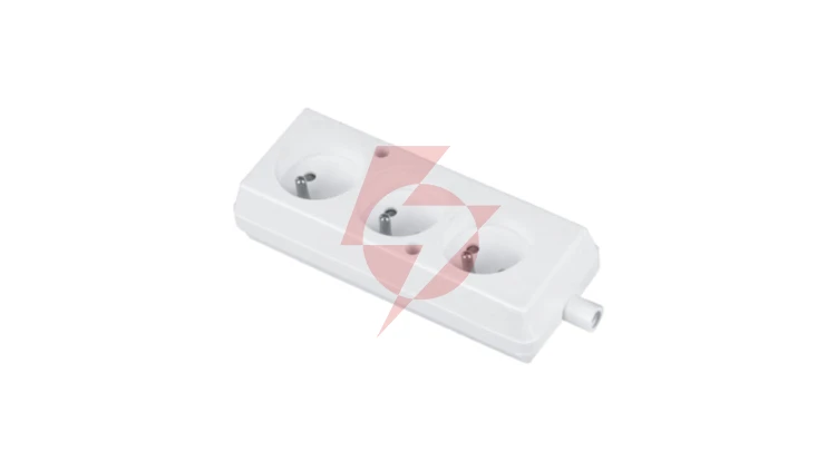 Gniazdo przenośne trzykrotne 16A 2P+Z 250V białe GN-370