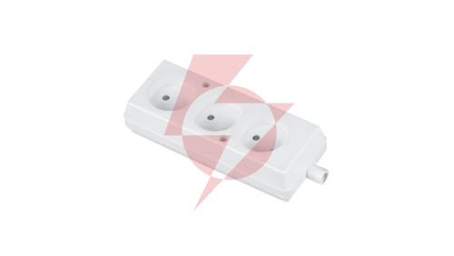 Gniazdo przenośne trzykrotne 16A 2P 250V białe GN-360