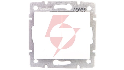 LOGI Łącznik dwugrupowy świecznikowy śrubowy 10AX 250V biały 021010102 25066
