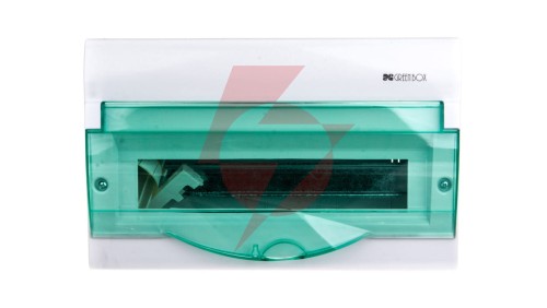 Rozdzielnica modułowa 1x6 natynkowa GREEN BOX RN 1/6 drzwi transparentne dymne N+PE IP4 2351-01