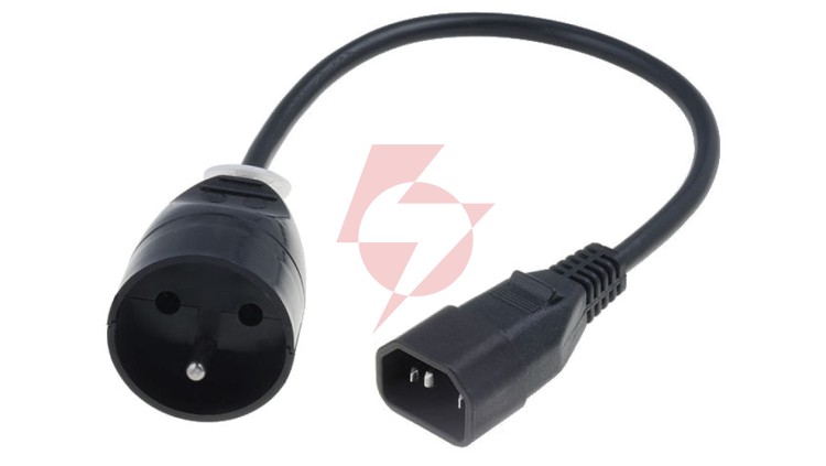 Przedłużacz do UPS 1-gniazdo z/u 10A /H05VV-F 3x1 0,3m/ z wtykiem IEC C14 PS-PCU 171