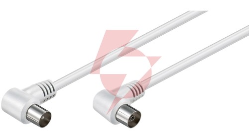 Przewód antenowy kątowy IEC 1,5m biały 11520