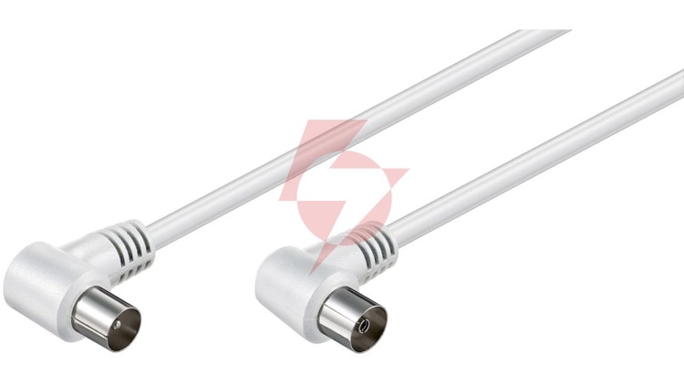 Przewód antenowy kątowy IEC 1,5m biały 11520