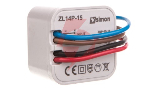Simon 54 Zasilacz LED dopuszkowy 14V DC 15W ZL14P-15