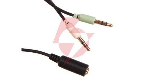 Przewód adapter /słuchawki + mikrofon/ jack 4pin / 2x jack 3pin 0,4m 48980