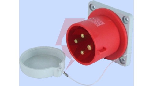 Wtyczka tablicowa prosta 32A 3P+Z 400V czerwona IP44 WTP 32 4 922036