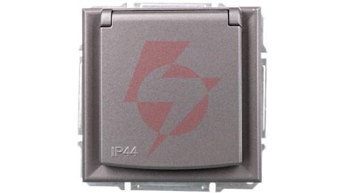 ASFORA Gniazdo 2P+PE IP44 do systemu ramkowego stal EPH2800662
