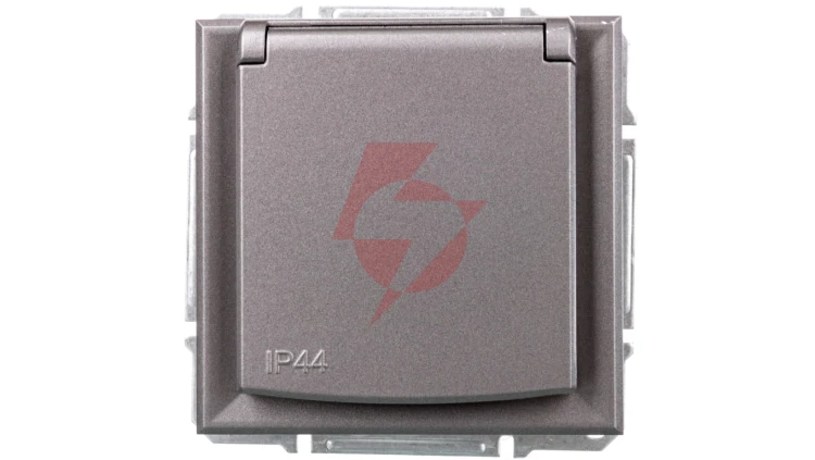 ASFORA Gniazdo 2P+PE IP44 do systemu ramkowego stal EPH2800662