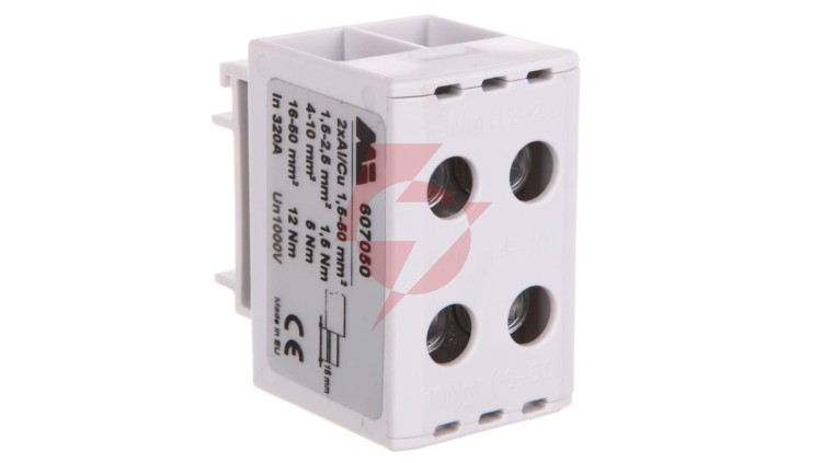 Złączka szynowa 2-torowa 1,5-50mm2 szara EURO multiOTL 50 2xAl/Cu 607050