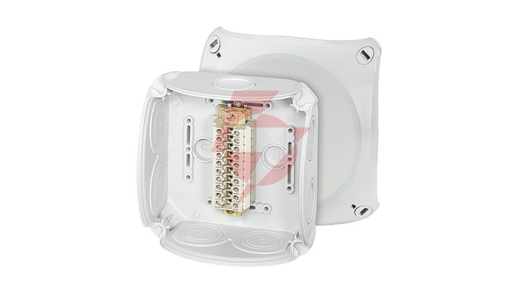 Puszka odgałęźna 130x130x77 10x4mm2 CU/AL IP66 szara RK 0610 T 62000175