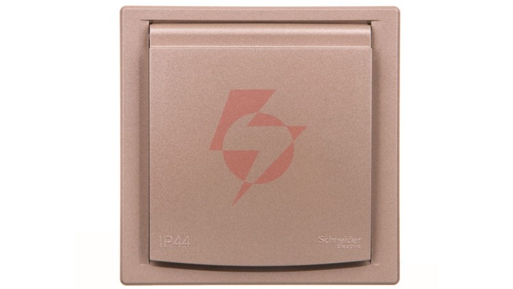 ASFORA Gniazdo SCHUKO IP44 z ramką (1-krotne) brąz EPH3100369